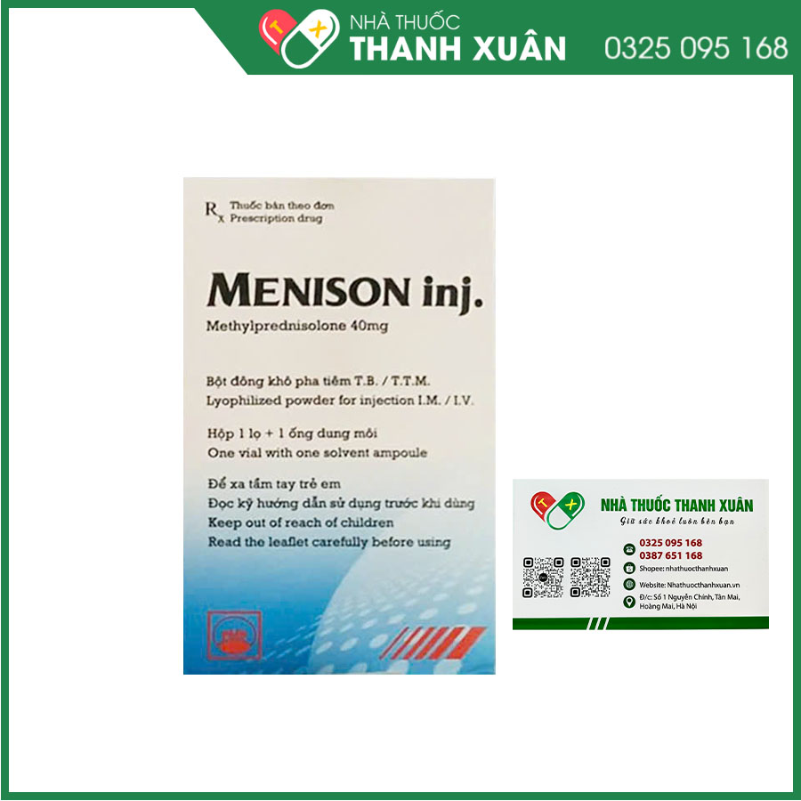 Thuốc Menison inj điều trị viêm khớp, viêm động mạch, chống dị ứng và ức chế miễn dịch